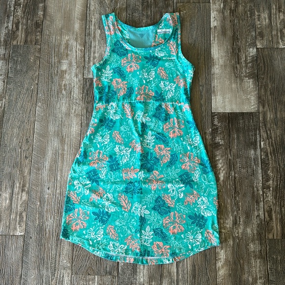 Columbia Midway Bay Dress - Womens Turquoise Coral White Tropical Size XS - Picture 1 of 10